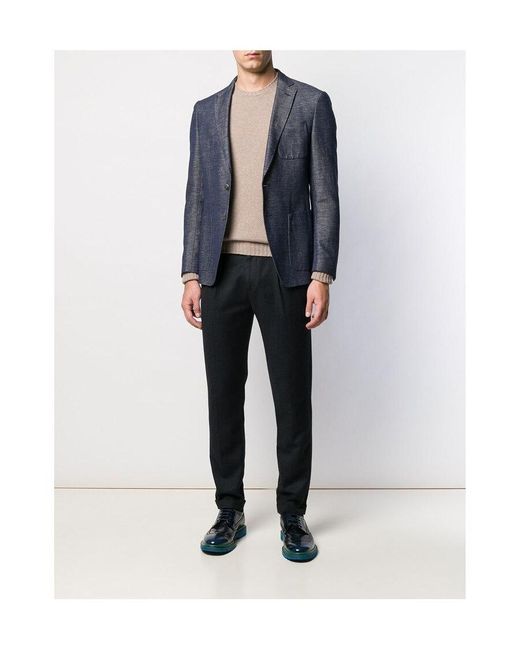 Drumohr Natural Ribbed Knit Pullover for men