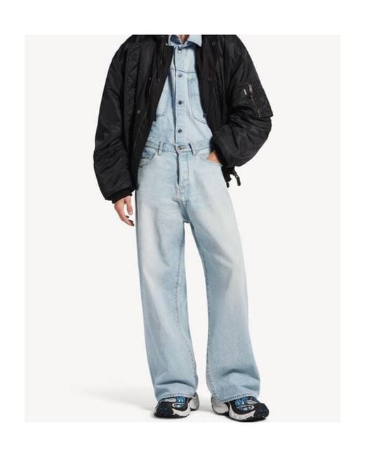 Balenciaga Blue Casual Wide-Leg Pants for men