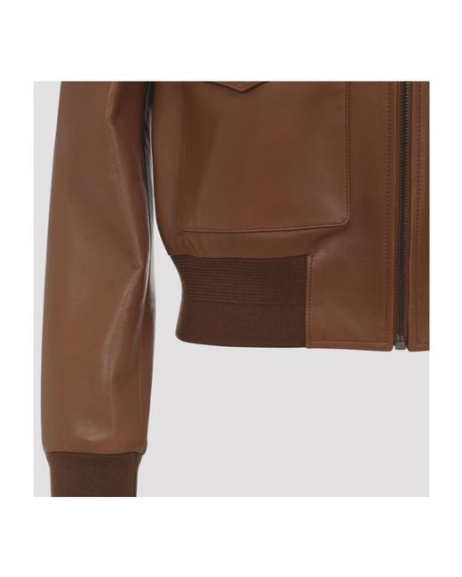 Ralph Lauren Brown Sullivan Bomber Leather Jacket