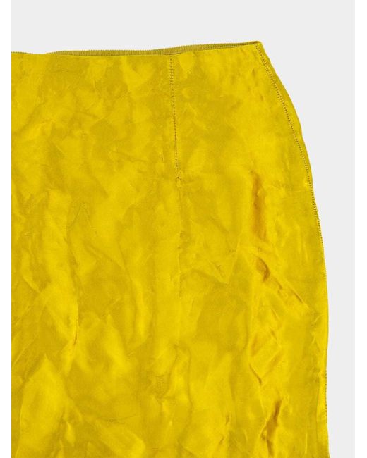 Gabriela Hearst Yellow Manuela Metallic-Effect Midi Skirt