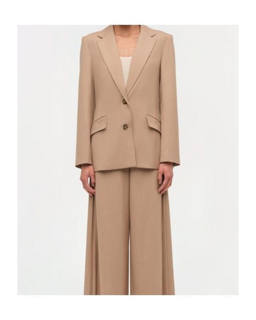 Jonathan Simkhai Brown Moren Pleated Back Blazer