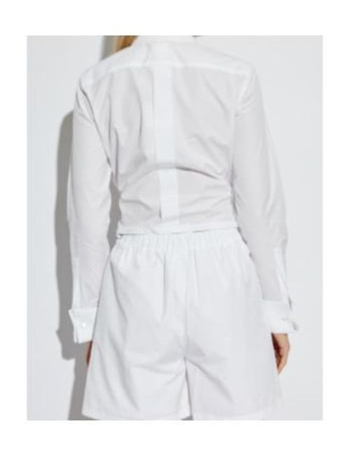 Max Mara White Falster Button Detailed Cropped Shirt
