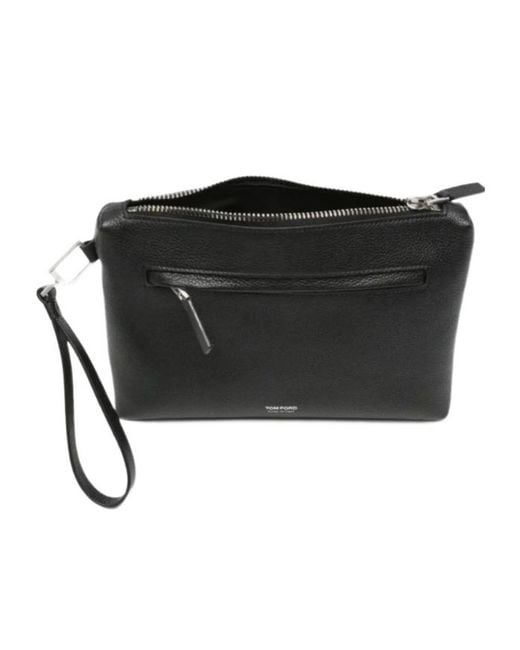 Tom Ford Black Zip-Top Clutch for men