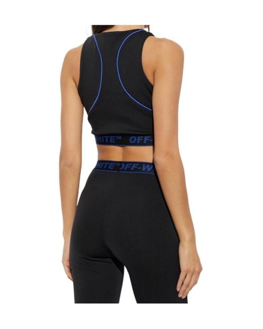 Off-White c/o Virgil Abloh Blue Cropped Sports Tank Top