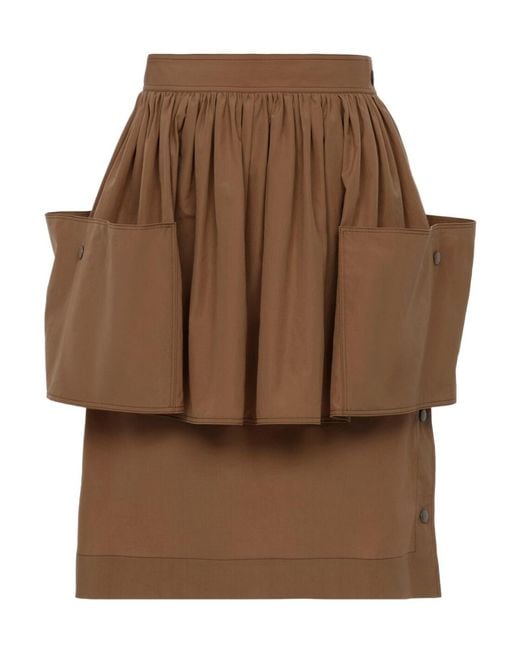 Chloé Brown Chloé Layered Utility Skirt