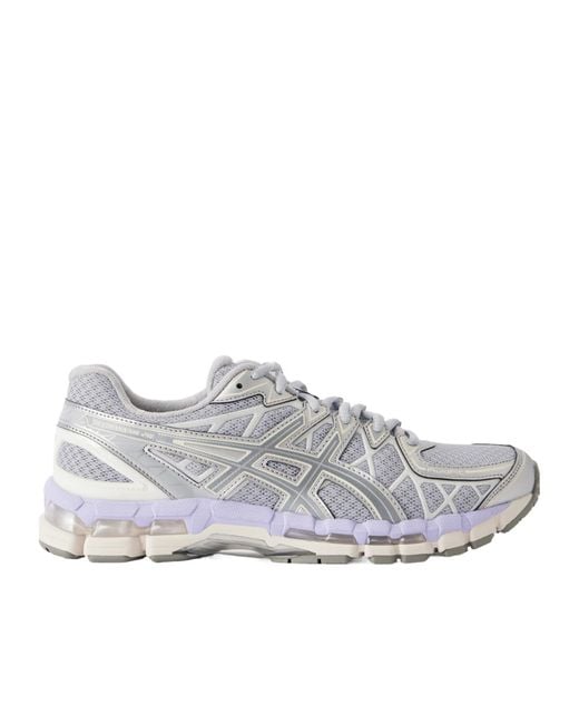 Asics Gray Rubber-Trimmed Mesh Sneakers