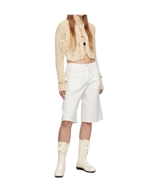 OPEN YY Natural Argyle Pattern Cardigan