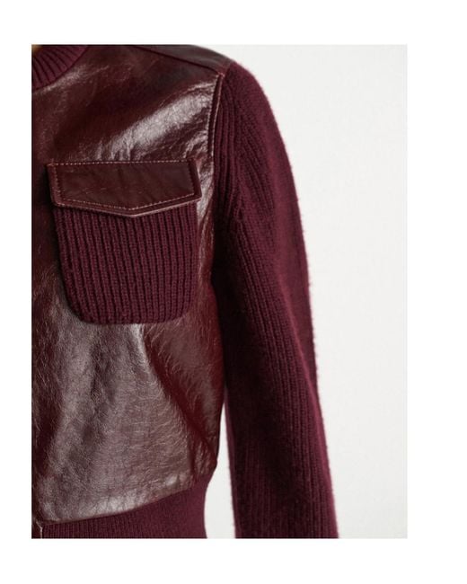 Dorothee Schumacher Brown It's A Match Lambskin-Panelled Knit Jacket