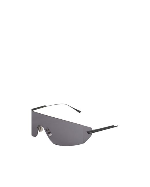 Bottega Veneta White Futuristic Shield Sunglasses
