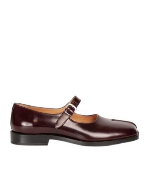 Maison Margiela Brown Tabi Flat Shoes With Shallow Mouth