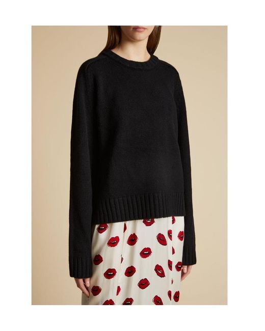 Khaite Black Long-Sleeved Crewneck Jumper