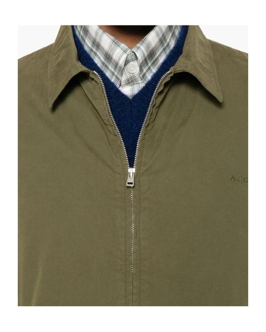 A.P.C. Green Gilbert Zip Jacket for men