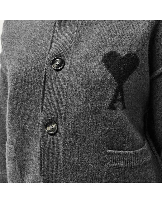 AMI Gray Wool Knitted Sweater
