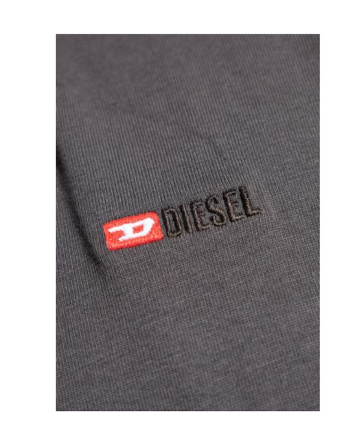 DIESEL Gray Stitch Cotton T-Shirt for men