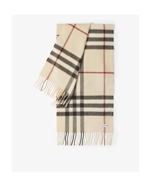 Burberry White Checked Fringed-Edge Scarf for men