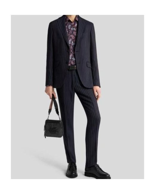 Etro Purple Cotton Shirt With Paisley Print for men