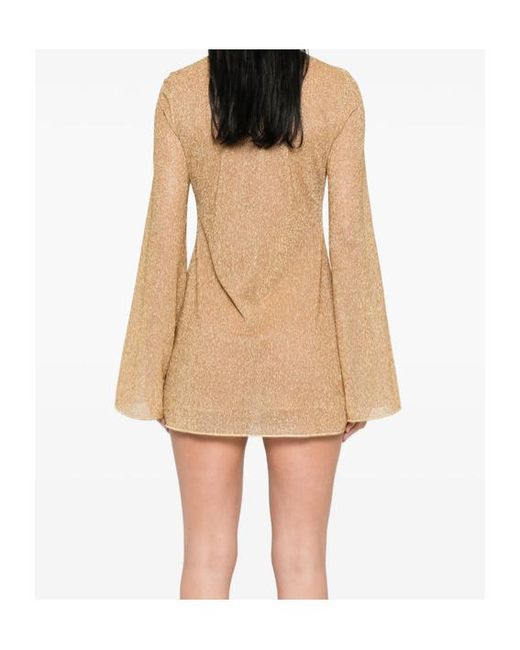 Oseree Natural Oséree Lurex Cut-Out Mini Dress