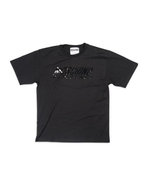 Moschino Black Logo-Print Cotton T-Shirt for men