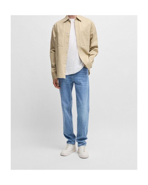 Boss Blue Belt-Loop Jeans for men