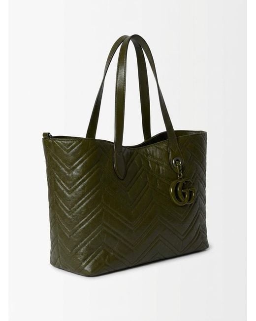 Gucci Green Medium Gg Marmont Tote Bag