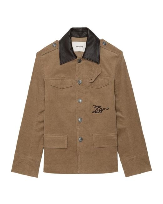 Zadig & Voltaire Brown Veram Corduroy Embroidered Jacket