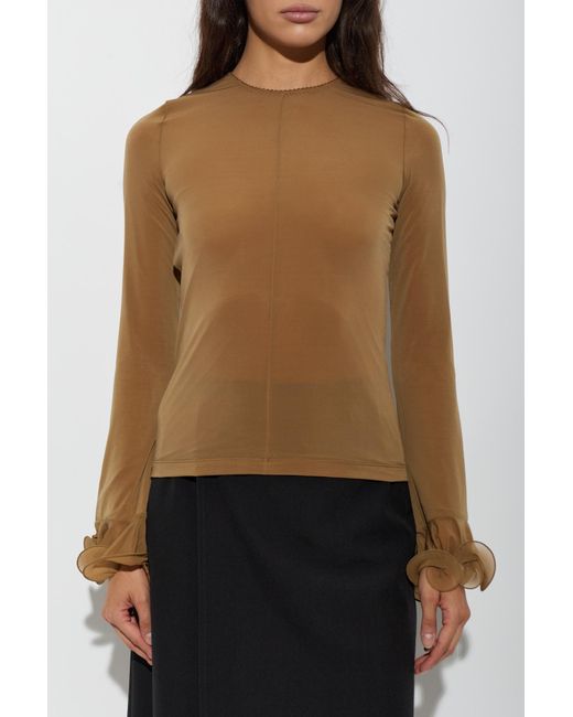 Moschino Brown Long-Sleeved T-Shirt