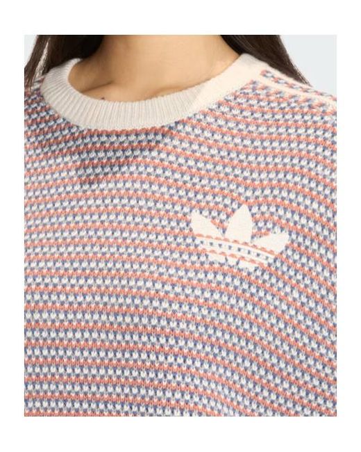 Adidas Originals Multicolor Trefoil-Embroidered 3-Stripes Sweater
