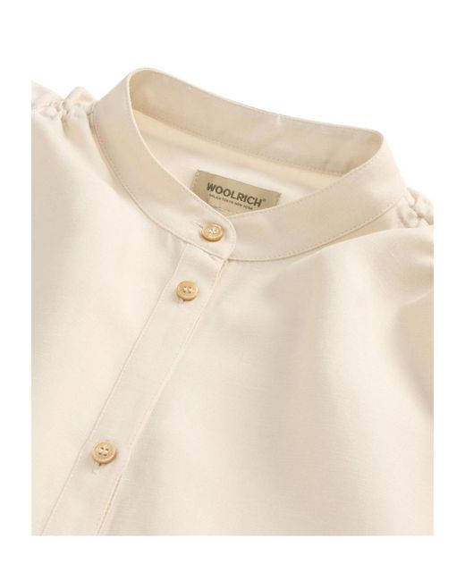 Woolrich Natural Short-Sleeved Drawstring Shirt