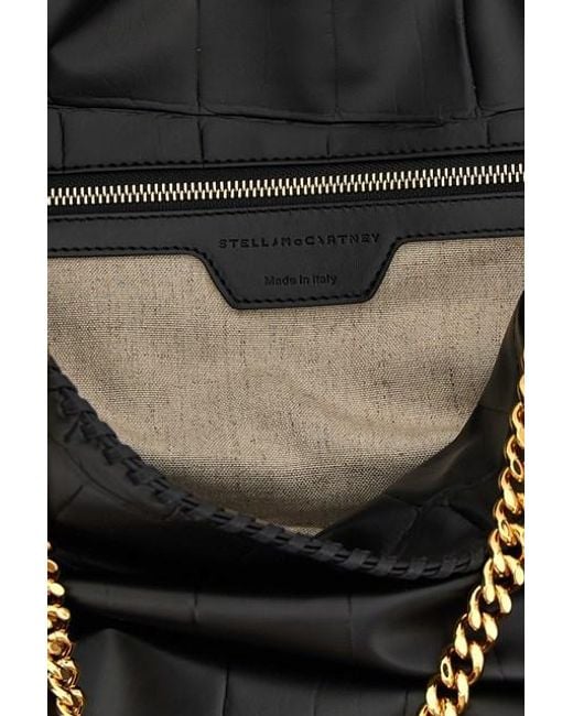 Stella McCartney Black Falabella Embossed Drawstring Tote Bag
