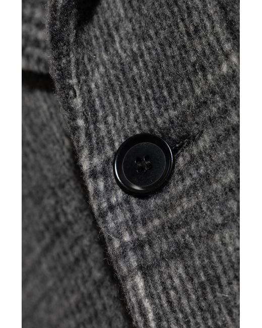 Samsøe & Samsøe Gray Checked Wool Coat for men