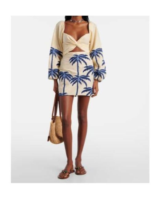 Johanna Ortiz White The Power Of The Sea Cotton-Blend Minidress