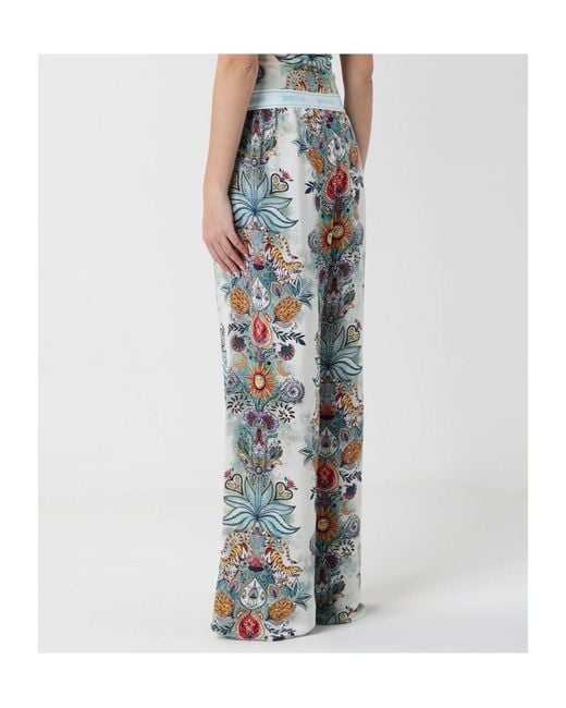 Just Cavalli Blue Printed Pants