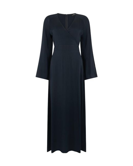 Fabiana Filippi Blue Belted Bell-Sleeve Dress