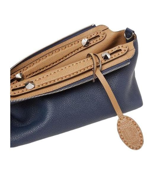 Fendi Blue By The Way Selleria Two-Toned Medium Tote Bag