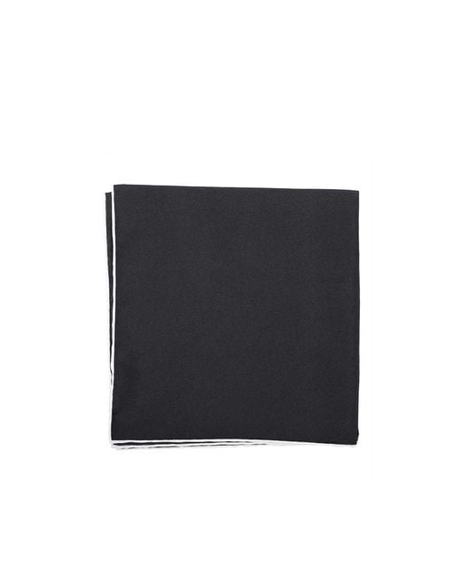 Tom Ford Black Logo Trim Square Scarf for men