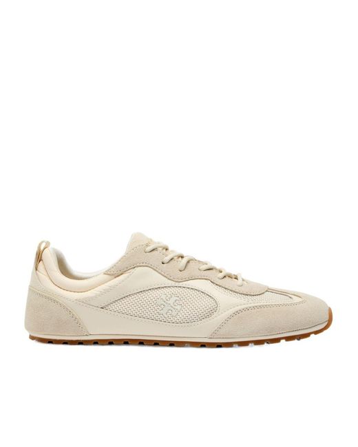 Tory Burch White Field Panelled Suede Sneakers