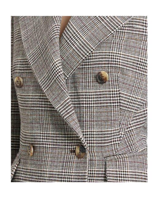 Ermanno Scervino Gray Double-Breasted Jacket