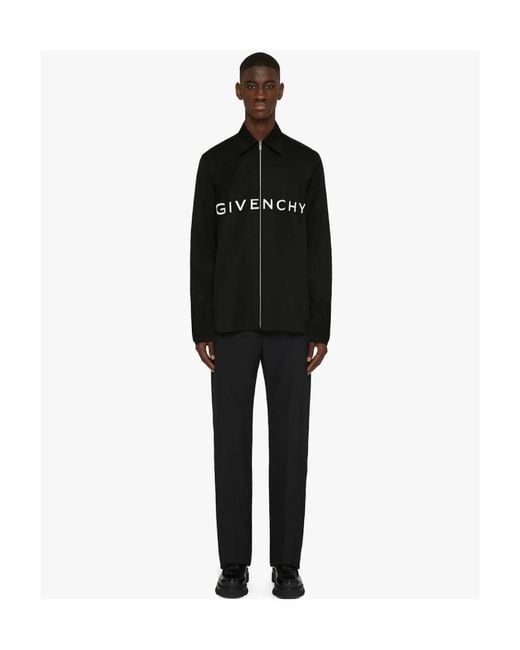 Givenchy Black Archetype Zipped Shirt for men