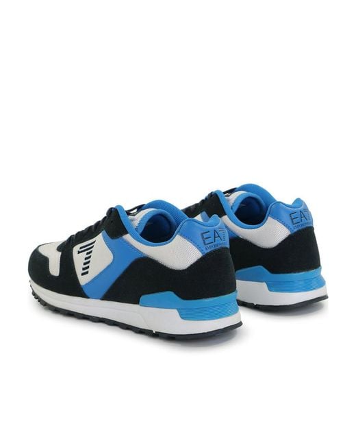 EA7 Blue Logo Strapped Casual Sneakers for men