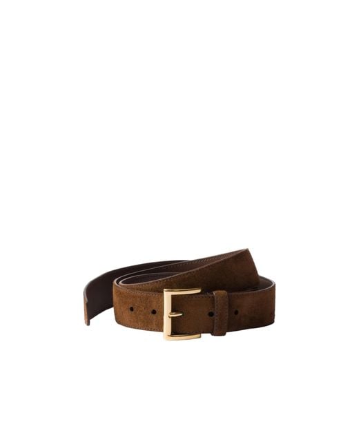 Prada Brown Suede Belt