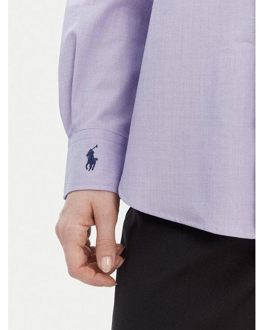 Polo Ralph Lauren Purple Long-Sleeved Light Lilac Cotton Button-Front Shirt
