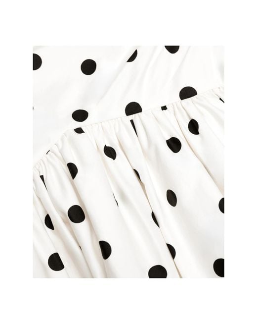 Self-Portrait White Polka Dot Midi Dress