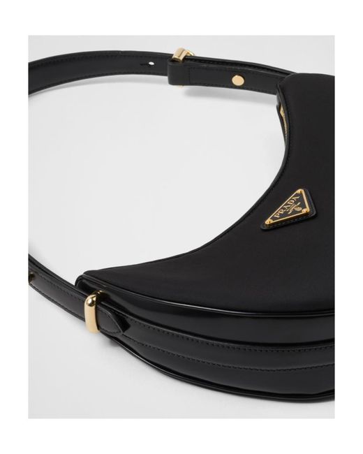 Prada Black Logo-Plaque Zipped Handbag