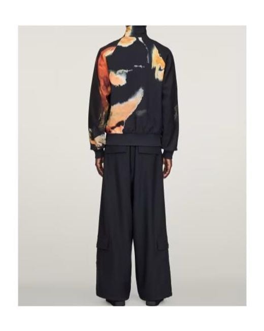 Y-3 Blue Pattern-Printed Zipped Sweatshirt for men