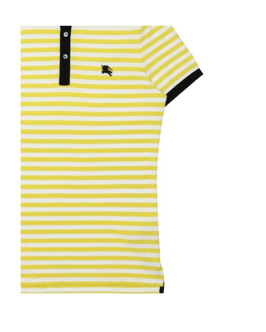 Burberry Yellow Striped Polo Shirt for men