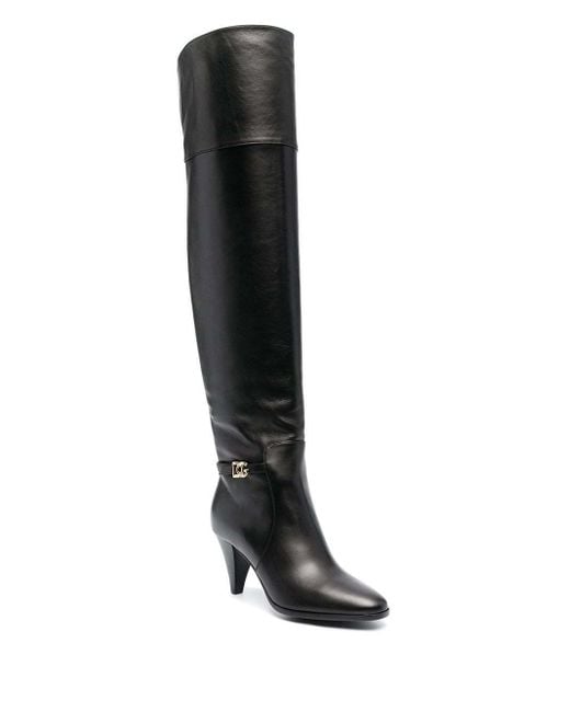 Dolce & Gabbana Black Dg Over-The-Knee Boots