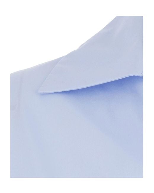 Semicouture Blue Semi Couture V-Neck Long-Sleeve Top