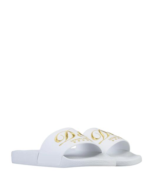 Dolce & Gabbana White Print Slides