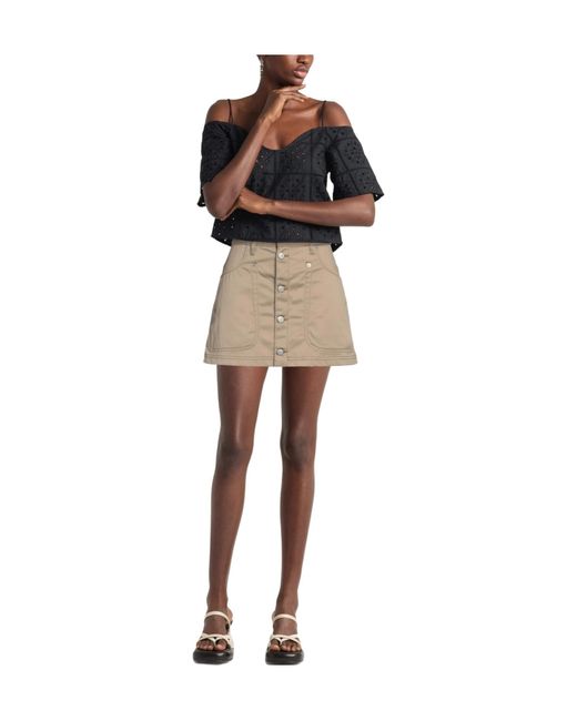 DIESEL Natural Solid-Colored Flare Skirt