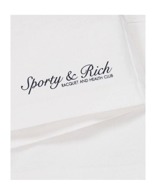 Sporty & Rich White Elastic Waist Shorts
